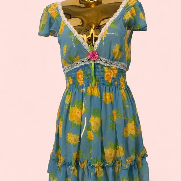 Vintage betsey johnson blue and - Picture 1 of 6